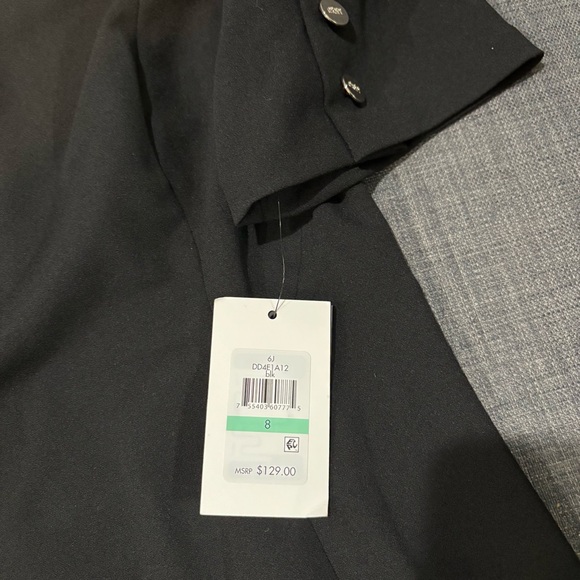 NEW DKNY WOMEN’S BUTTON SLEEVE SHEATH DRESS BLACK SIZE 8 - Picture 5 of 8